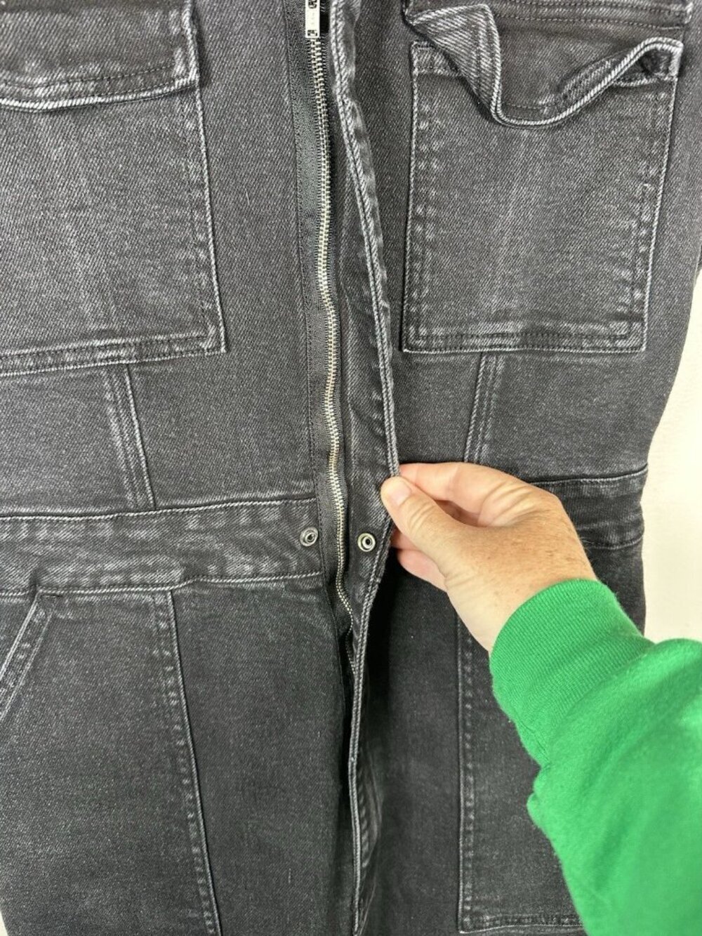 Good American Fit for Success Jumpsuit Size 4 Black Denim Jean - Picture 4 of 10